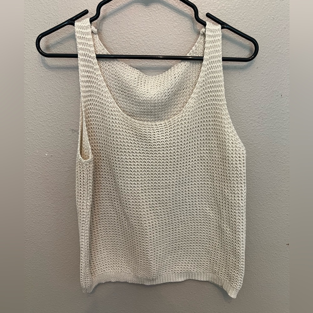 Women's Cream Knit Tank Top